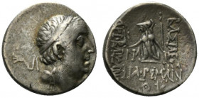 Kings of Cappadocia, Ariobarzanes I Philoromaios (95-63 BC). AR Drachm (16.5mm, 3.70g, 12h). Mint A (Eusebeia-Mazaka), year 29 (67/6 BC). Diademed hea...