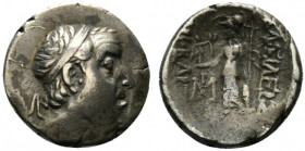 Kings of Cappadocia, Ariobarzanes I Philoromaios (95-63 BC). AR Drachm (16mm, 3.97g, 12h). Mint A (Eusebeia-Mazaka), year 29 ? (67/6 BC). Diademed hea...
