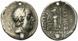 Kings of Cappadocia, Ariobarzanes I Philoromaios (95-63 BC). AR Drachm (17.5mm, 4.05g, 12h). Mint A (Eusebeia-Mazaka), uncertain year. Diademed head r...