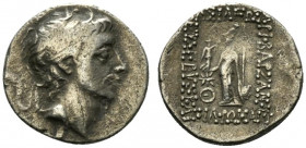 Kings of Cappadocia, Ariobarzanes III Eusebes Philoramaios (52-42 BC). AR Drachm (17mm, 3.55g, 11h). Mint A (Eusebeia-Mazaka), year 9 (44/3 BC). Diade...