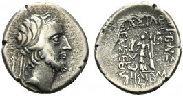 Kings of Cappadocia, Ariobarzanes III Eusebes Philoramaios (52-42 BC). AR Drachm (15mm, 2.92g, 12h). Mint A (Eusebeia-Mazaka), year 11 (42/1 BC). Diad...