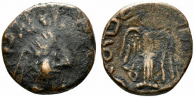 Indo-Parthians, Gondopharid Dynasty. Gondophares (c. 40-5 BC). Æ Tetradrachm (21mm, 6.54g, 11h). Diademed and draped bust r. R/ Nike standing r., hold...