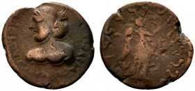 Indo-Parthians, Gondopharid Dynasty. Sarpedones (ca. AD 50-65) or Orthagnes (Gondophares-Gadana, c. 1 BC-AD 20/30). Æ Tetradrachm (25mm, 7.78g, 10h). ...