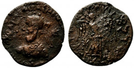 Indo-Parthians, Gondopharid Dynasty. Sarpedones (ca. AD 50-65) or Orthagnes (Gondophares-Gadana, c. 1 BC-AD 20/30). Æ Tetradrachm (24.5mm, 7.42g, 3h)....