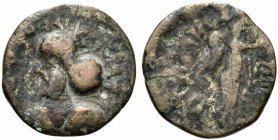 Indo-Parthians, Gondopharid Dynasty. Sarpedones (ca. AD 50-65) or Orthagnes (Gondophares-Gadana, c. 1 BC-AD 20/30). Æ Tetradrachm (22.5mm, 6.92g, 11h)...