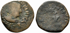 India, Kushan Empire. Kujula Kadphises ? (c. AD 50-90). Æ Tetradrachm (24mm, 8.94g, 12h). Diademed and draped bust r. R/ Herakles(?) standing l. Cf. A...