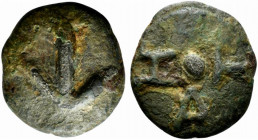 North-Eastern Italy, Hatria, c. 275-225 BC. Æ Aes Grave Uncia (28mm, 27.74g, 12h). Anchor. R/ HAT around pellet. Vecchi, ICC 242; HNItaly 16. Rare, VF...
