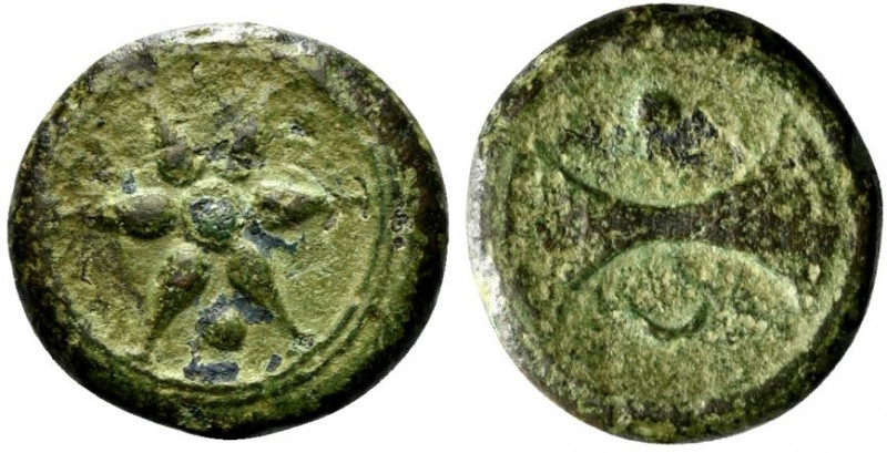 Etruria, Uncertain Inland mint, c. 240-225 BC. Æ Uncia (21mm, 7.83g). Wheel with...