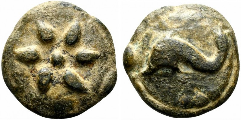 Northern Apulia, Luceria, c. 225-217 BC. Cast Æ Teruncius (38.5mm, 65.87g). Libr...
