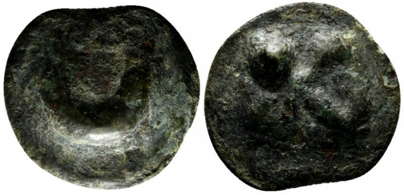 Northern Apulia, Luceria, c. 217-212 BC. Cast Æ Semuncia (19mm, 5.08g, 12h). Cre...