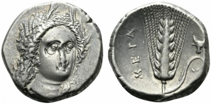 Southern Lucania, Metapontion, c. 330-290 BC. AR Stater (20.5mm, 7.80g, 12h). He...