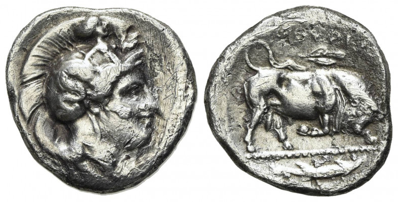 Southern Lucania, Thourioi, c. 400-350 BC. AR Stater (23mm, 7.16g, 9h). Head of ...