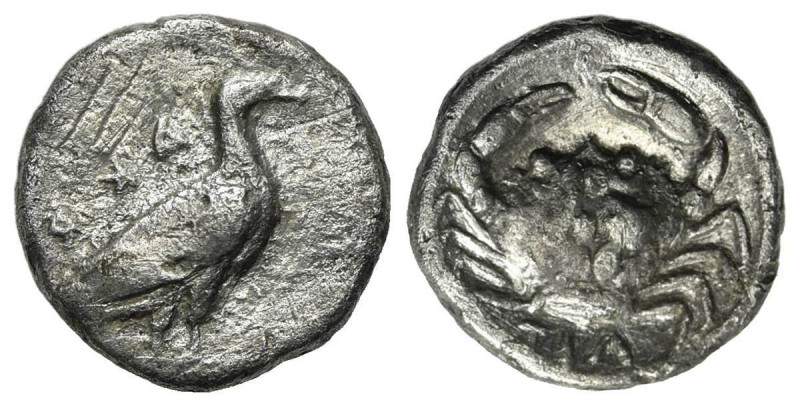 Sicily, Akragas, c. 450/46-439 BC. AR Litra (10mm, 0.78g, 9h). Sea eagle standin...