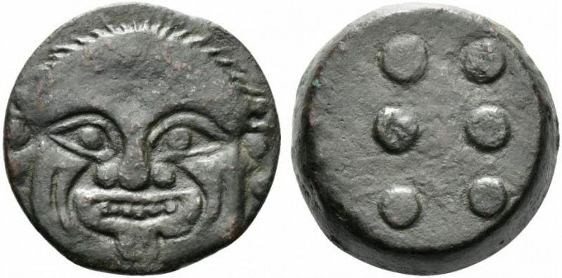 Sicily, Himera, c. 430-409 BC. Æ Hemilitron or Hexonkion (26mm, 24.60g). Gorgone...