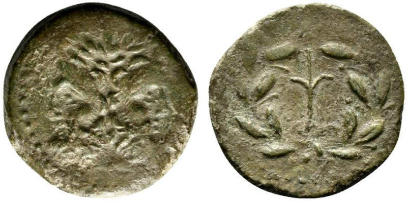 Sicily, Uncertain Roman mint, late 2nd century BC. Æ As (21mm, 6.94g, 6h). Laure...