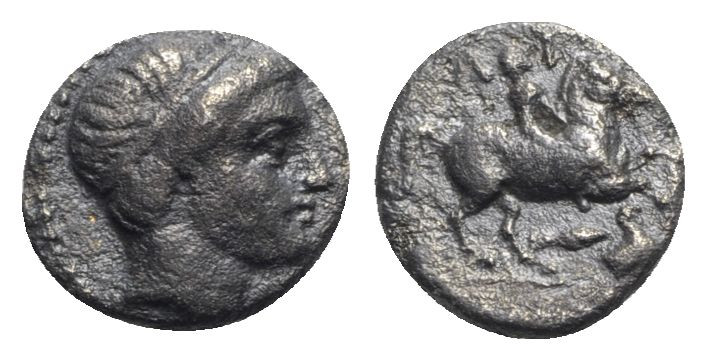 Kings of Thrace, Lysimachos (Satrap, 323-305 BC). AR Tetrobol (13mm, 2.11g, 9h)....