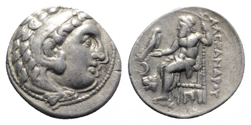 Kings of Thrace, Lysimachos (305-281 BC). AR Drachm (18mm, 4.22g, 12h). In the n...