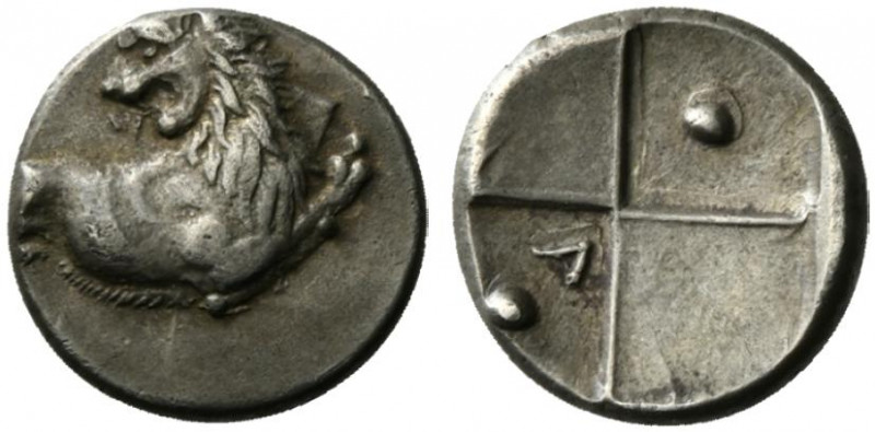 Thrace, Chersonesos, c. 386-338 BC. AR Hemidrachm (13mm, 2.27g). Forepart of lio...