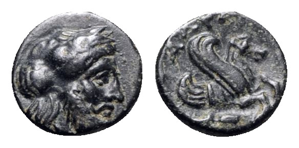 Mysia, Adramytion, c. 4th century BC. Æ (10mm, 1.17g, 7h). Laureate head of Zeus...