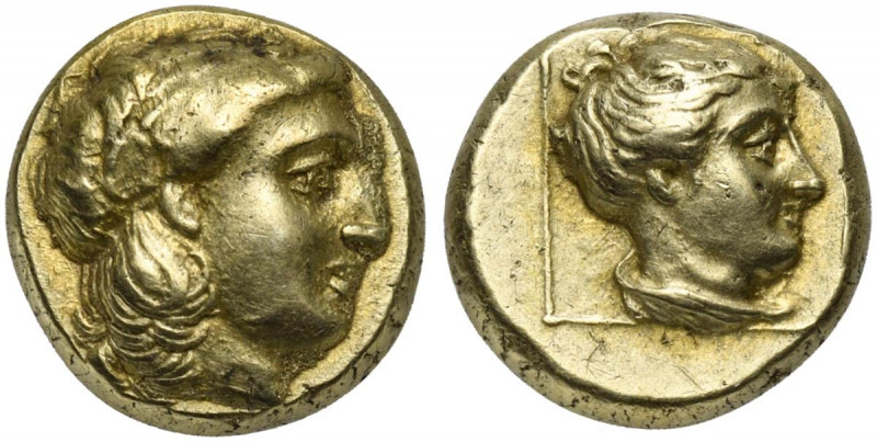 Lesbos, Mytilene, c. 377-326 BC. EL Hekte - 1/6 Stater (18mm, 8.58g, 11h). Laure...