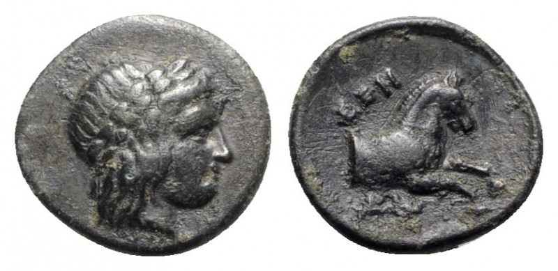 Ionia, Kolophon, c. 360-330 BC. Æ (15mm, 1.97g, 11h). Uncertain magistrate. Laur...