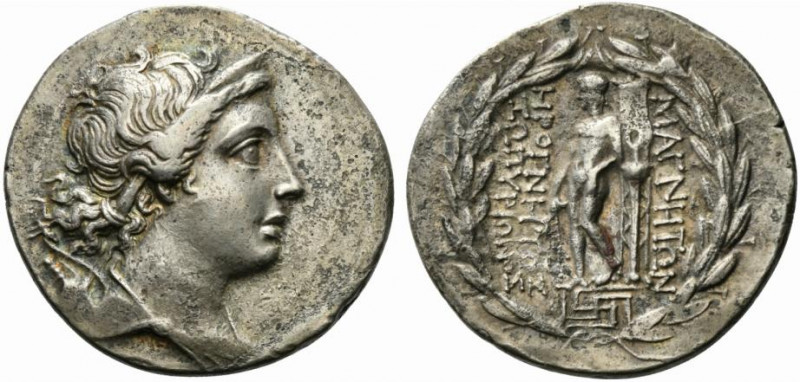 Ionia, Magnesia ad Maeandrum, c. 155-145 BC. AR Tetradrachm (32mm, 16.46g, 12h)....