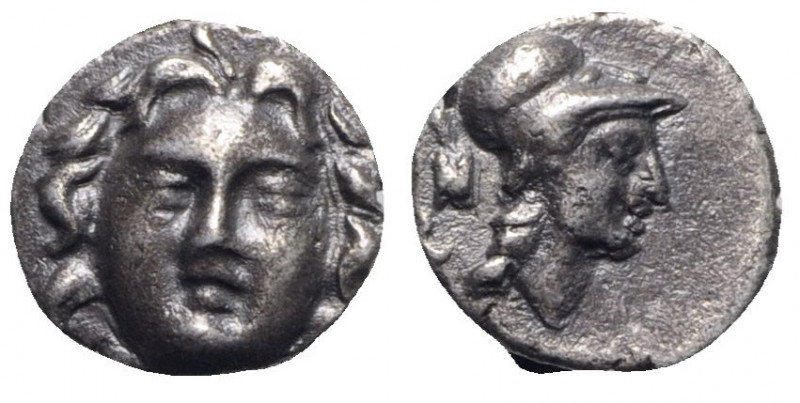 Pisidia, Selge, c. 350-300 BC. AR Obol (10mm, 0.83g, 12h). Facing gorgoneion. R/...