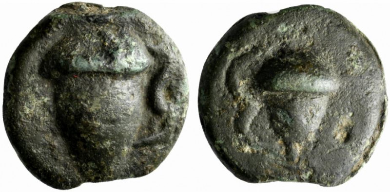 Anonymous, Rome, c. 265 BC. Æ Cast Semuncia (20.5mm, 13.77g, 12h). Acorn. R/ Aco...