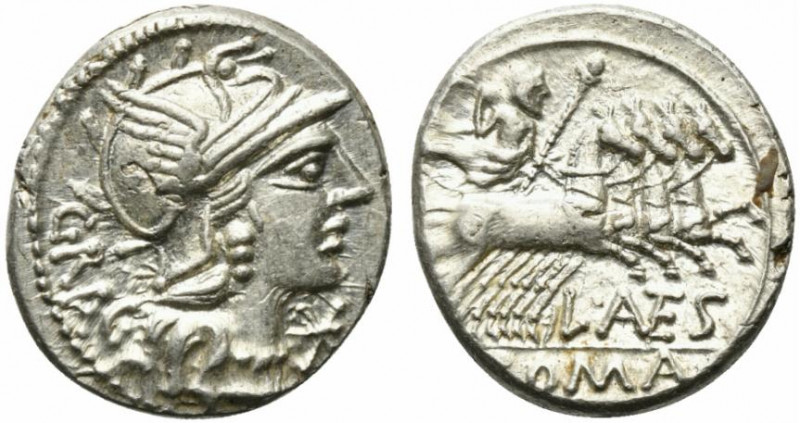 L. Antestius Gragulus, Rome, 136 BC. AR Denarius (18mm, 3.96g, 6h). Helmeted hea...