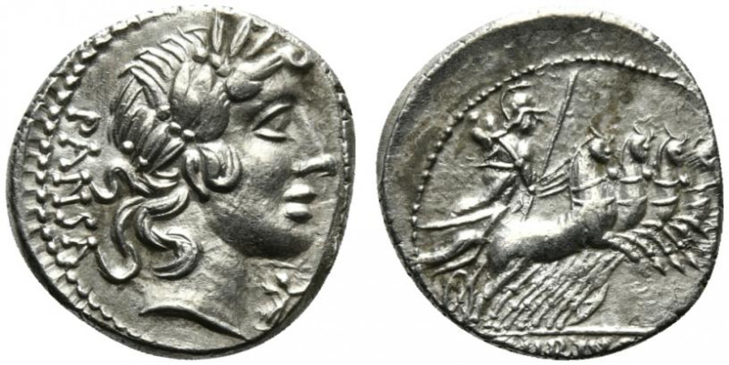 C. Vibius C.f. Pansa, Rome 90 BC. AR Denarius (17.5mm, 3.73g, 6h). Laureate head...