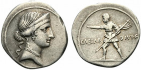 Octavian, Italian (Rome?) mint, Autumn 32-summer 31 BC. AR Denarius (20mm, 3.55g, 9h). Diademed head of Venus r., wearing necklace. R/ Octavian advanc...