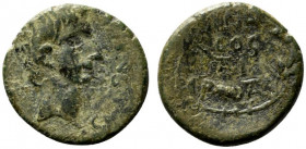 Augustus (27 BC-AD 14). Sicily, Uncertain mint. Æ (20mm, 7.18g, 12h). Sisenna, proconsul; Statius Flaccus and P Cotta Ba(...). Bare head r. R/ Legend ...
