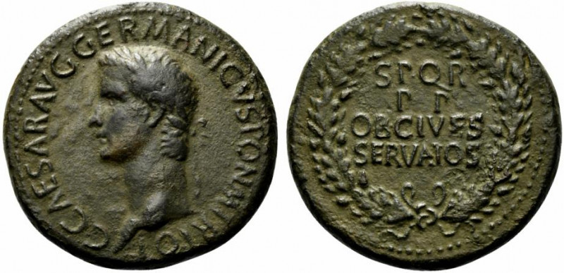 Gaius (Caligula, 37-41). Æ Sestertius (35mm, 27.47g, 6h). Rome, 37-8. Laureate h...