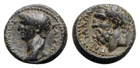 Claudius (41-54). Lydia, Sardis. Æ (14.5mm, 3.60g, 6h). Bare head l. R/ Bare-headed and bearded head of Herakles l. RPC I 2996; GRPC 362; SNG Copenhag...