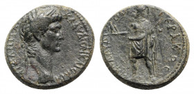 Claudius (41-54). Phrygia, Aezanis. Æ (19mm, 4.23g, 12h). Claudius Hierax, magistrate. Laureate head r. R/ Zeus standing l., holding eagle and sceptre...