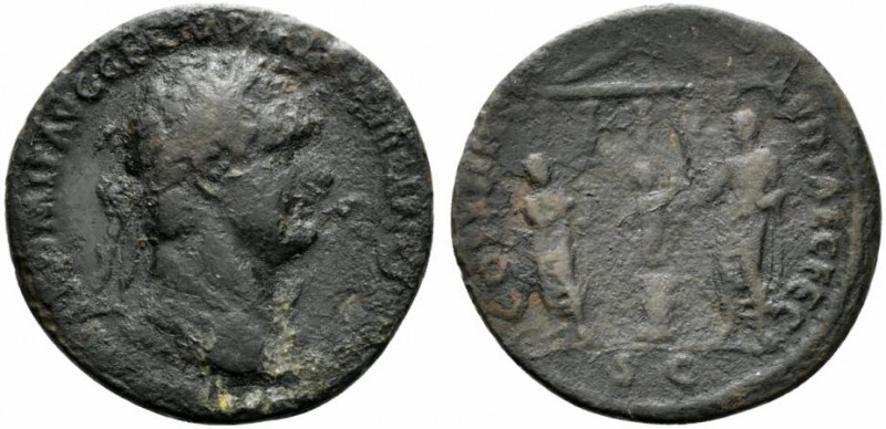 Domitian (81-96). Æ As (28mm, 10.26g, 6h). Secular Games issue. Rome, AD 88. Lau...