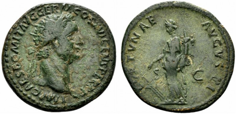 Domitian (81-96). Æ Dupondius (26.5mm, 10.34g, 6h). Rome, AD 92-4. Radiate head ...