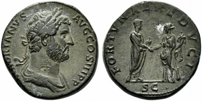 Hadrian (117-138). Æ Sestertius (30.5mm, 27.48g, 6h). Rome, c. 134-8. Laureate a...