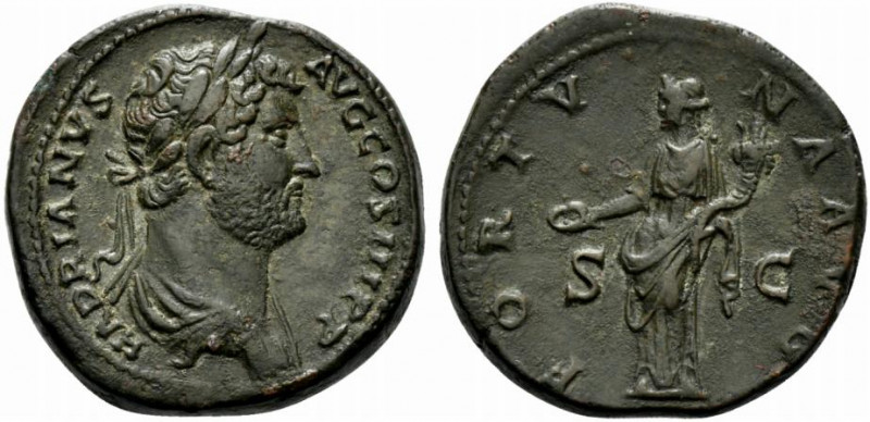 Hadrian (117-138). Æ Sestertius (31.5mm, 27.77g, 6h). Rome, 134-8. Laureate and ...