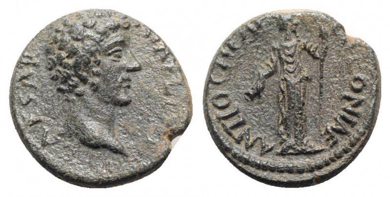 Marcus Aurelius (Caesar, 139-161). Pisidia, Antioch. Æ (19mm, 4.58g, 6h). Bare h...