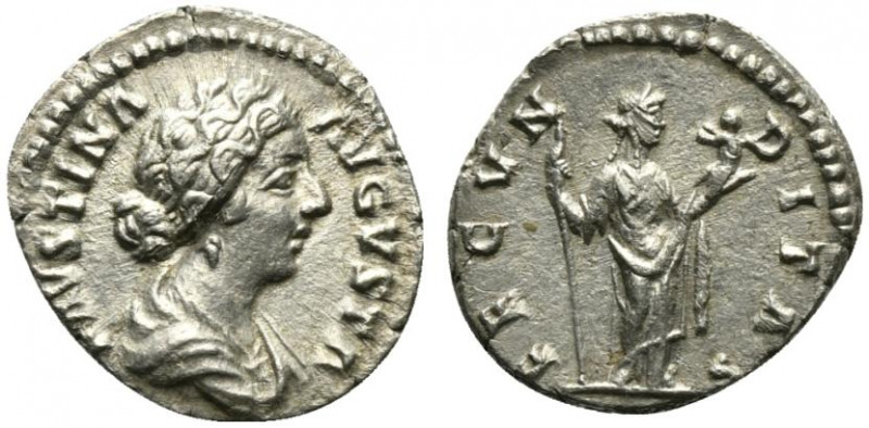 Faustina Junior (Augusta, 147-175). AR Denarius (18mm, 2.75g, 12h). Rome, c. 161...