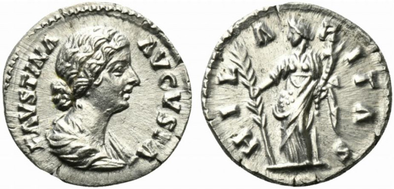 Faustina Junior (Augusta, 147-175). AR Denarius (18mm, 2.75g, 6h). Rome, 161-4. ...