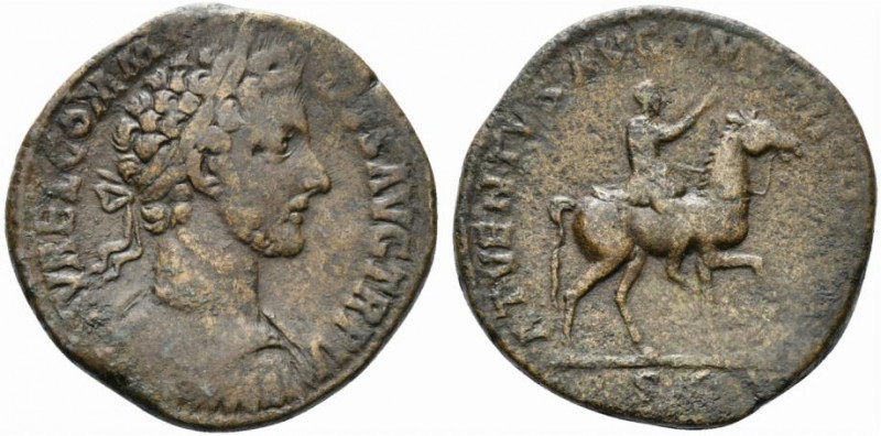 Commodus (177-192). Æ Sestertius (30mm, 21.53g, 6h). Rome, AD 180. Laureate and ...