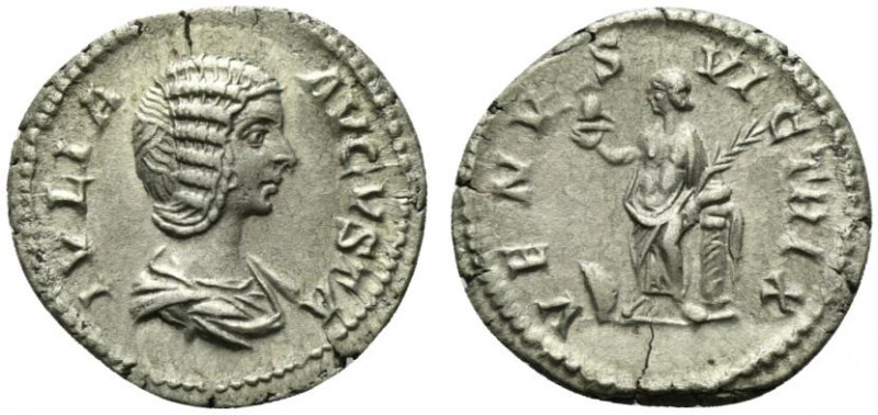 Julia Domna (Augusta, 193-217). AR Denarius (19mm, 3.29g, 6h). Rome, c. 207-211....