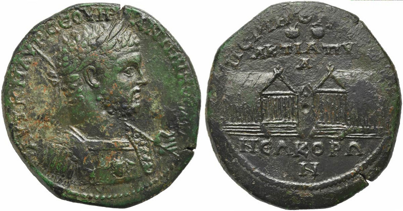 Caracalla (198-217). Thrace, Perinthus. Æ Medallion (40mm, 36.97g, 7h). Laureate...