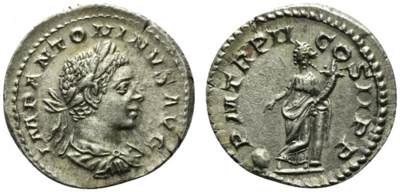 Elagabalus (218-222). AR Denarius (19.5mm, 3.17g, 12h). Rome, AD 219. Laureate, ...