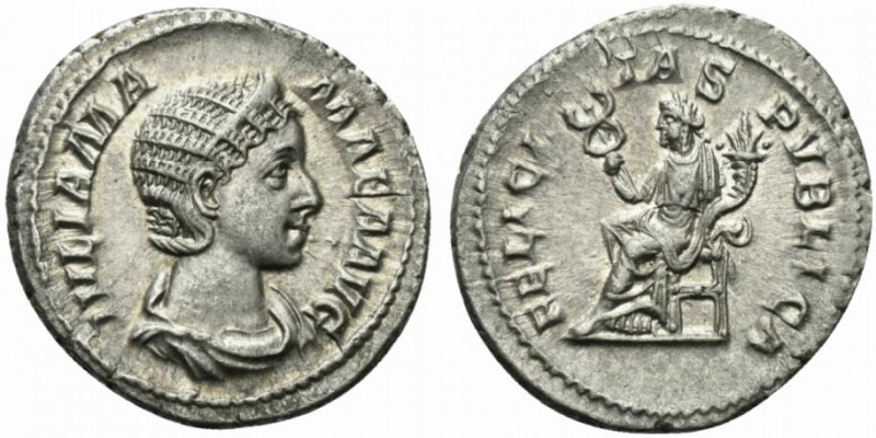 Julia Mamaea (Augusta, 222-235). AR Denarius (20mm, 3.23g, 12h). Rome, AD 230. D...