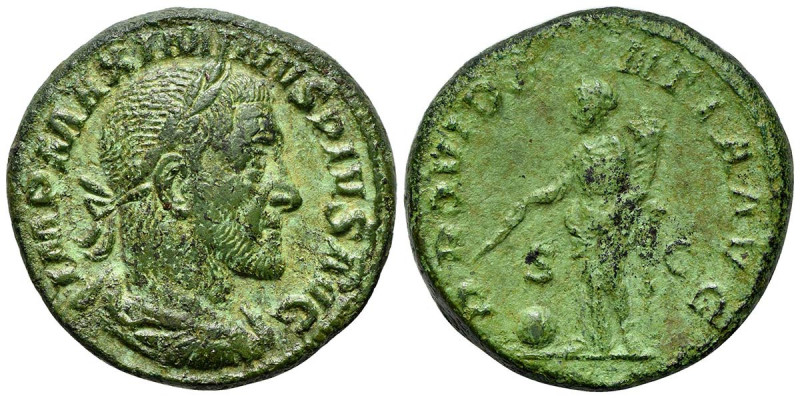 Maximinus I (235-238). Æ As (25mm, 10.03g, 12h). Rome, 235-6. Laureate, draped a...