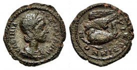 Tranquillina (Augusta, 241-244). Moesia Inferior, Istrus. Æ (25mm, 8.72g, 2h). Draped bust r., wearing stephane. R/ Sea-eagle l., grasping dolphin wit...