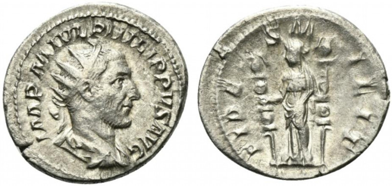 Philip I (244-249). AR Antoninianus (23.5mm, 4.77g, 1h). Rome, AD 244. Radiate, ...